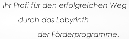 Ihr Profi für den erfolgreichen Weg durch das Labyrinth der Förderprogramme.